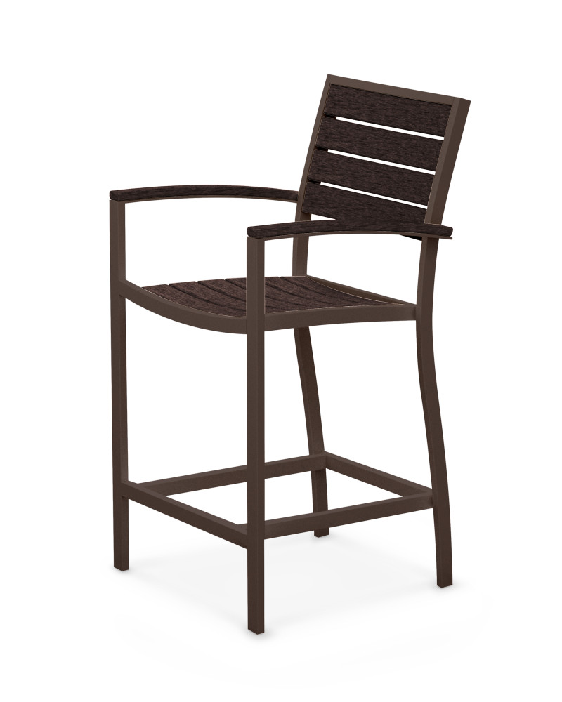 Euro Counter Arm Chair in Textured Bronze / Color Patio Connection